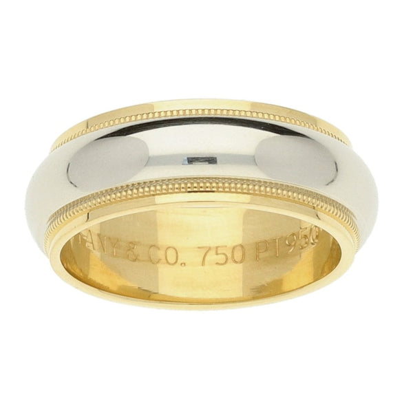 Tiffany & Co Gold & Platinum Milgrain Wedding Ring - Size I