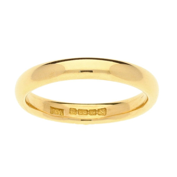 22ct Yellow Gold Court Wedding Ring - Size L½