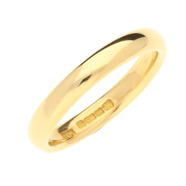 22ct Yellow Gold Court Wedding Ring - Size L½
