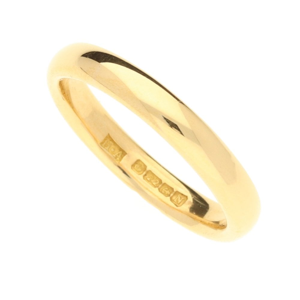22ct Yellow Gold Court Wedding Ring - Size L½