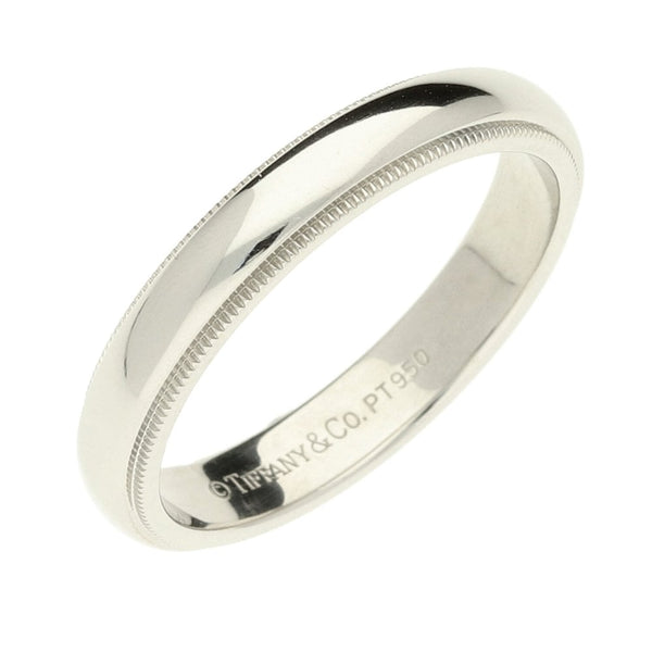 Tiffany & Co Platinum Milgrain Wedding Ring - Size T½ - 9.1g
