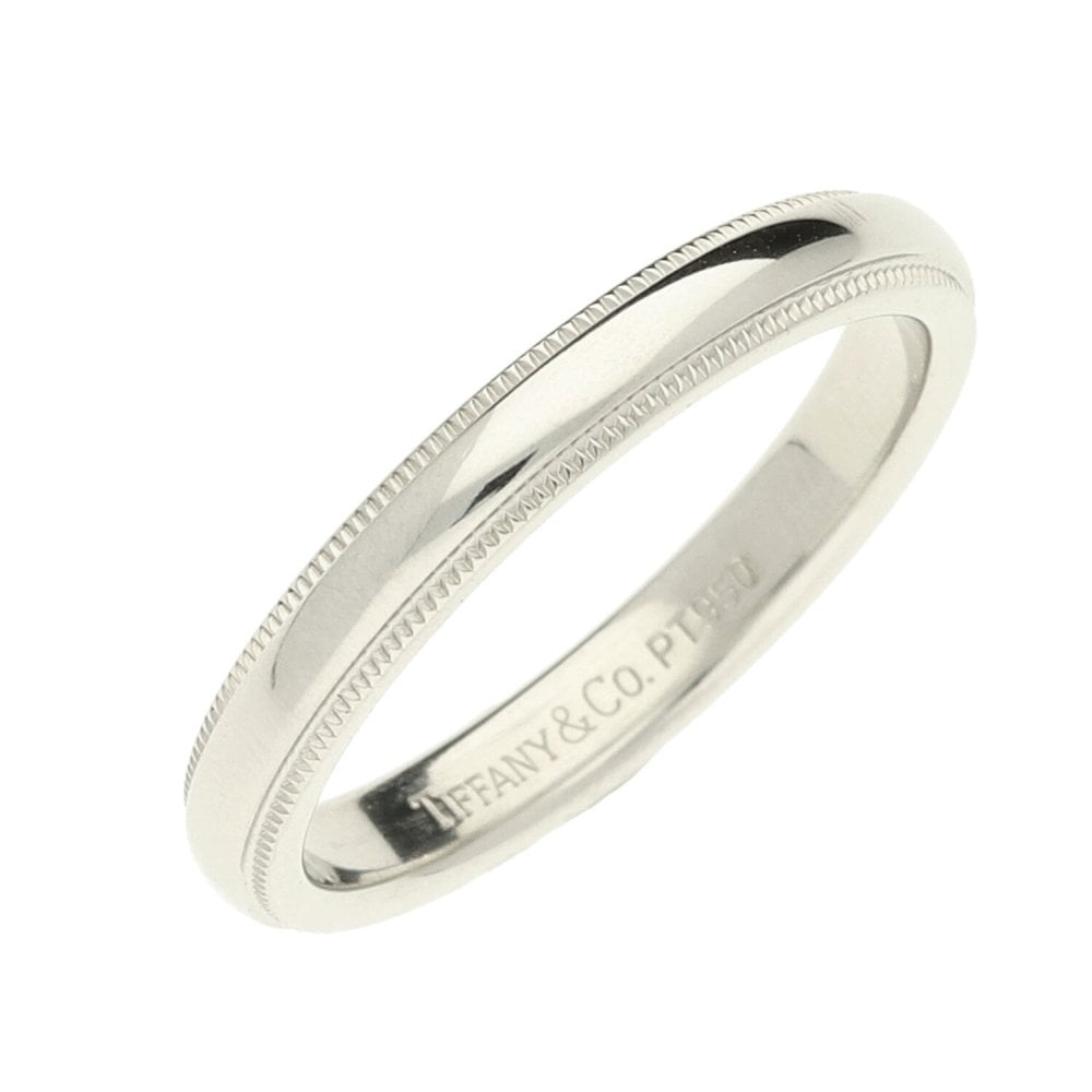 Tiffany & Co Platinum Milgrain Wedding Ring - Size O