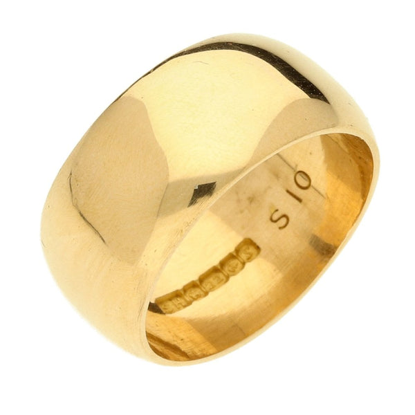 22ct Yellow Gold D-Shape Wedding Ring - Size N