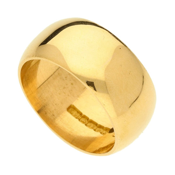 22ct Yellow Gold D-Shape Wedding Ring - Size N