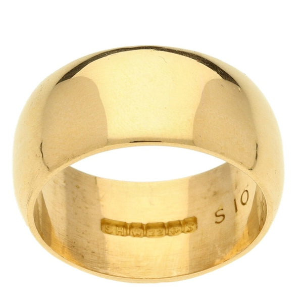 22ct Yellow Gold D-Shape Wedding Ring - Size N