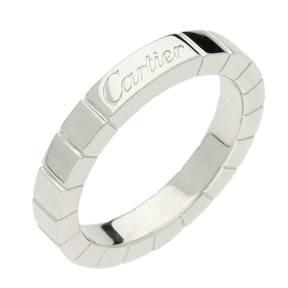 18ct White Gold- Cartier- Ladies -Wedding Ring- Size J