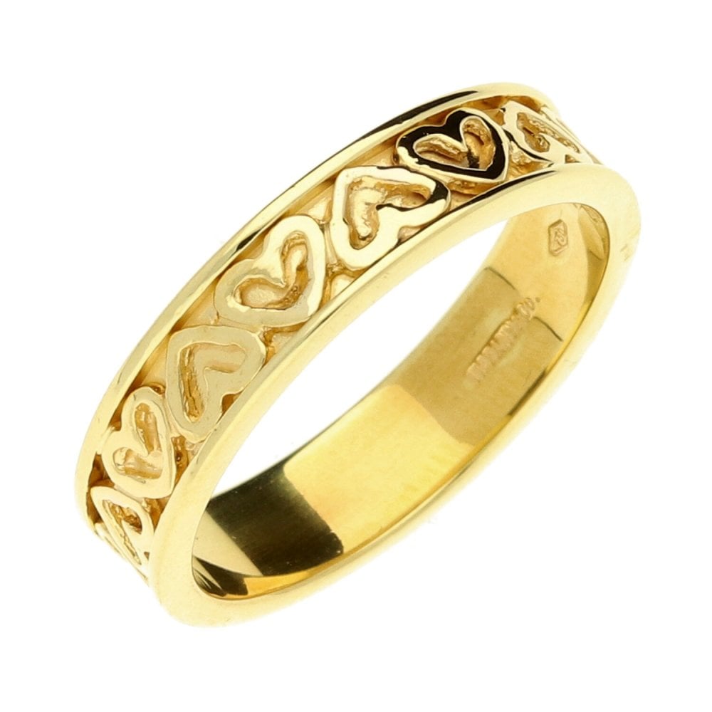 18ct Yellow Gold Ladies Tiffany Heart Ring-Size K