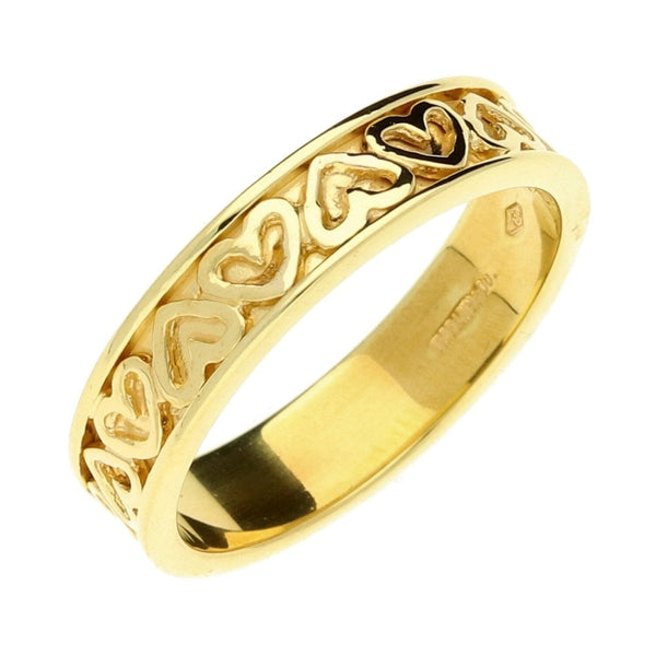 18ct Yellow Gold Ladies Tiffany Heart Ring-Size K