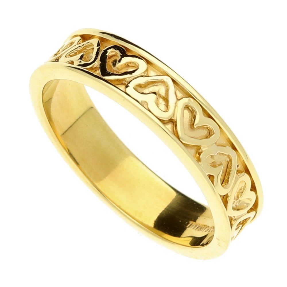 18ct Yellow Gold Ladies Tiffany Heart Ring-Size K