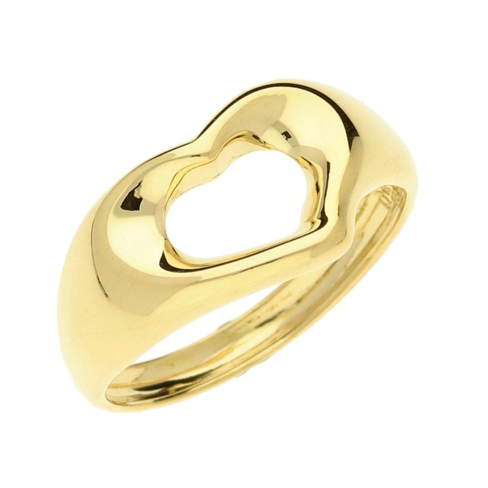 18ct Yellow Gold Tiffany & Co Heart Ring- Size L1/2