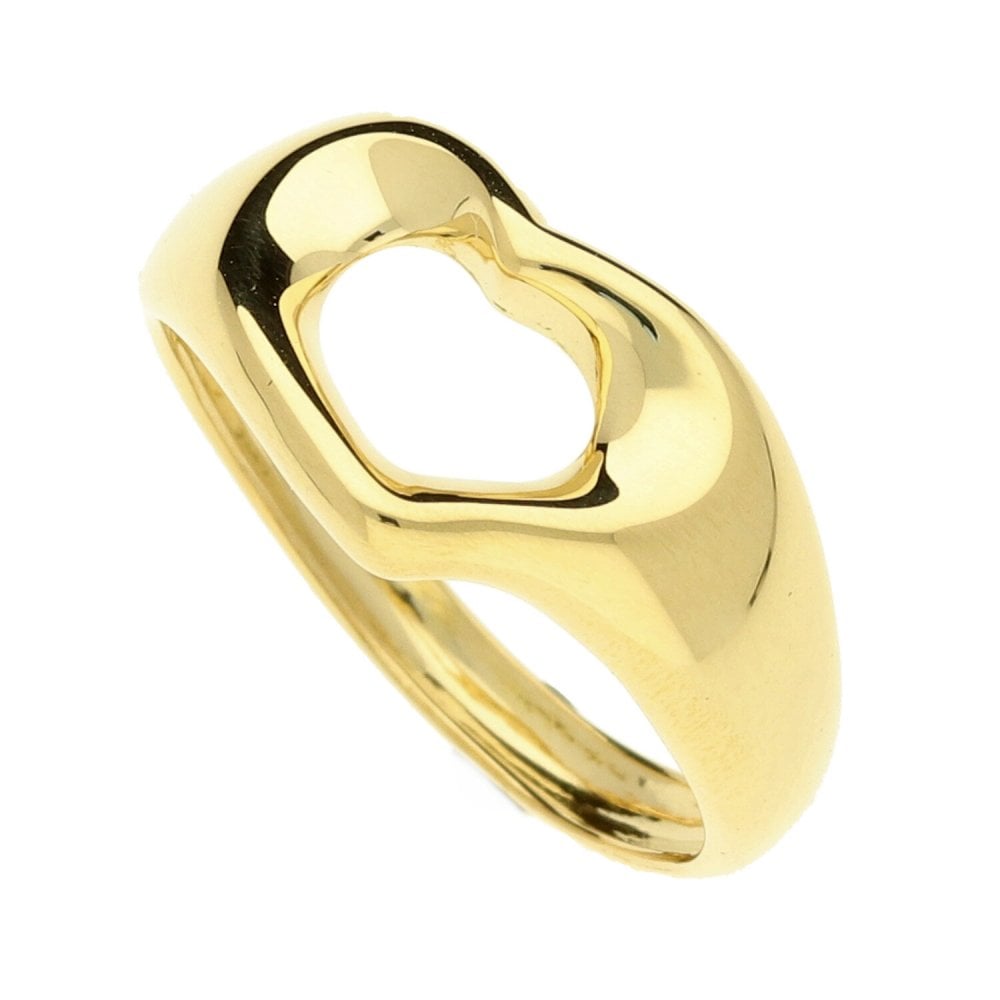18ct Yellow Gold Tiffany & Co Heart Ring- Size L1/2