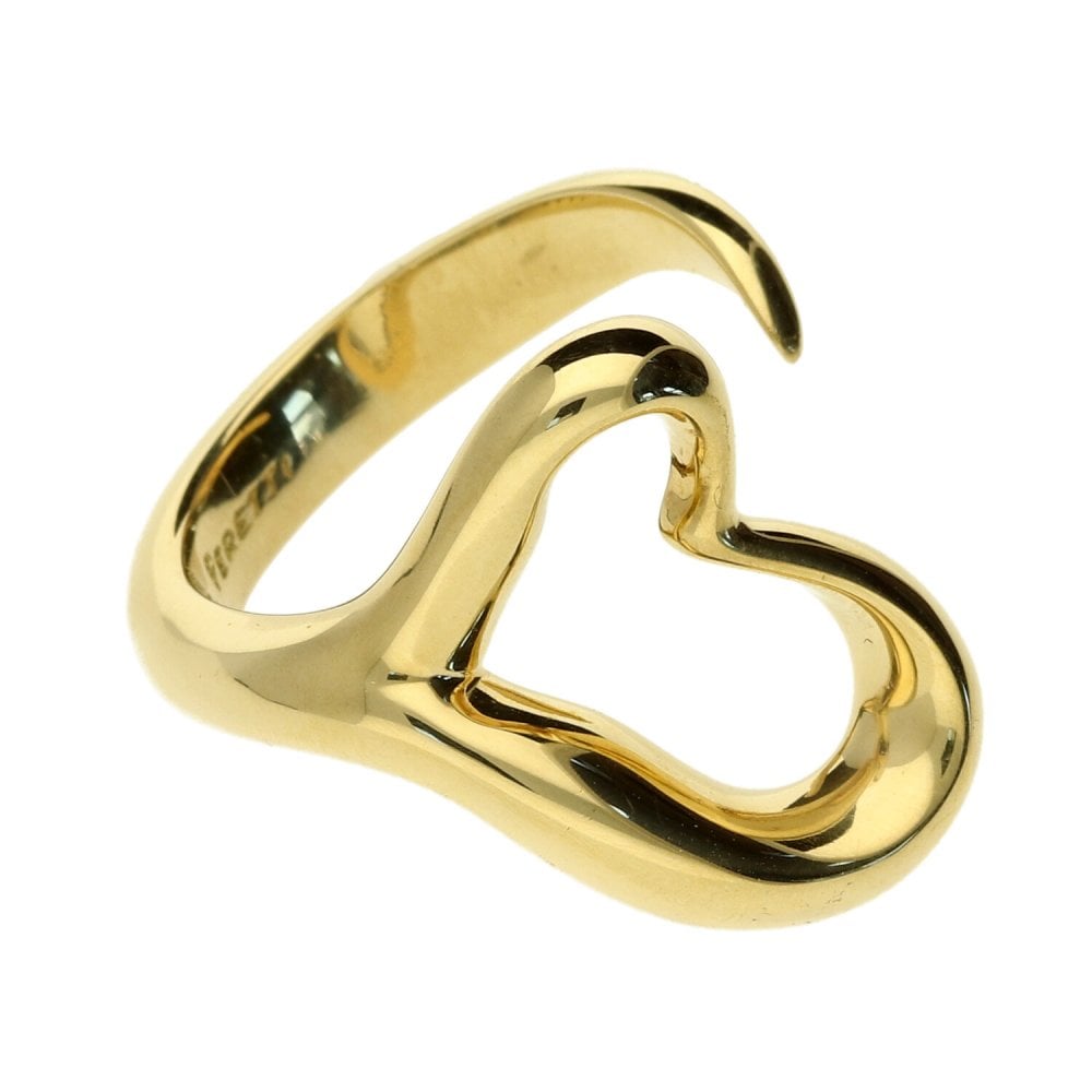 18ct Yellow Gold Tiffany & Co Heart Ring- Size L 1/2