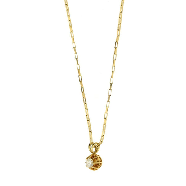 9ct Yellow Gold Chain And Diamond Pendant-16"