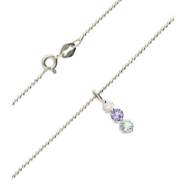 18ct White Gold Chain & Diamond Pendant-16"