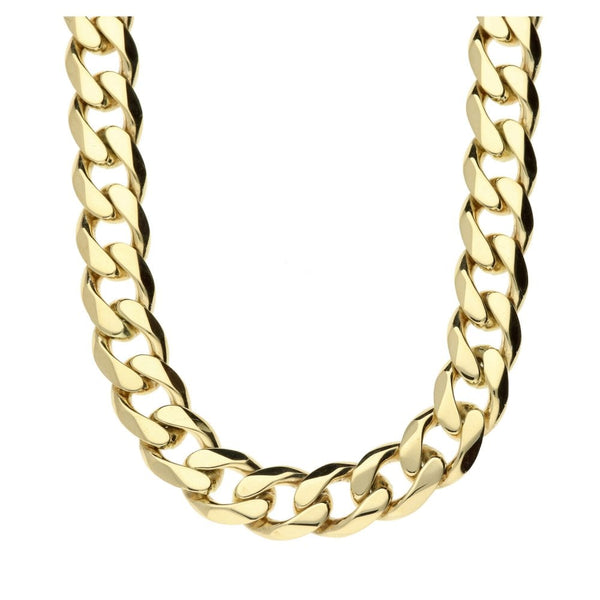 9ct Yellow Gold Gents Curb Chain 22"