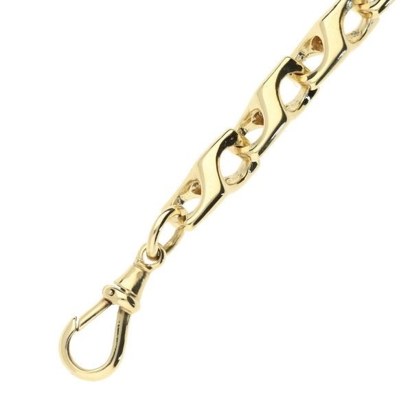 9ct Yellow Gold Gents Heavy Fancy Bracelet - 9" - 43.3g