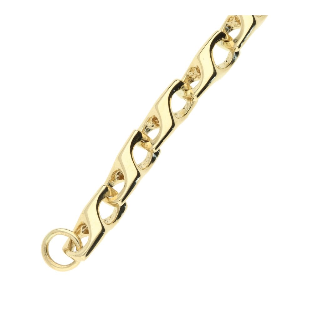 9ct Yellow Gold Gents Heavy Fancy Bracelet - 9" - 43.3g