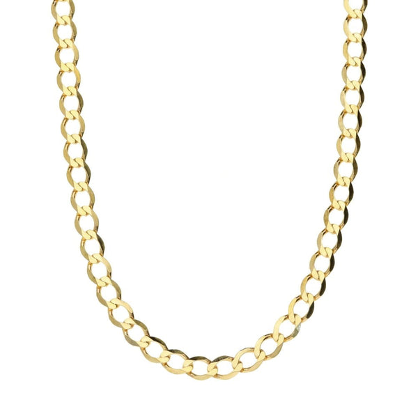 9ct Yellow Gold Flat Curb Chain-Ladies- 18"