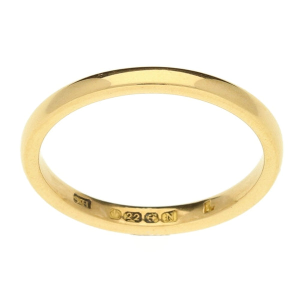 22ct Yellow Gold Ladies Wedding Ring-Size K1/2
