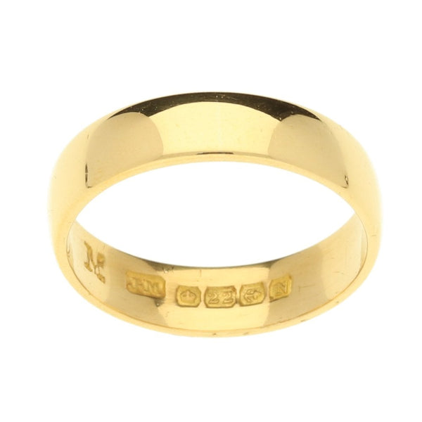 22ct Yellow Gold Ladies Wedding Ring - Size K½