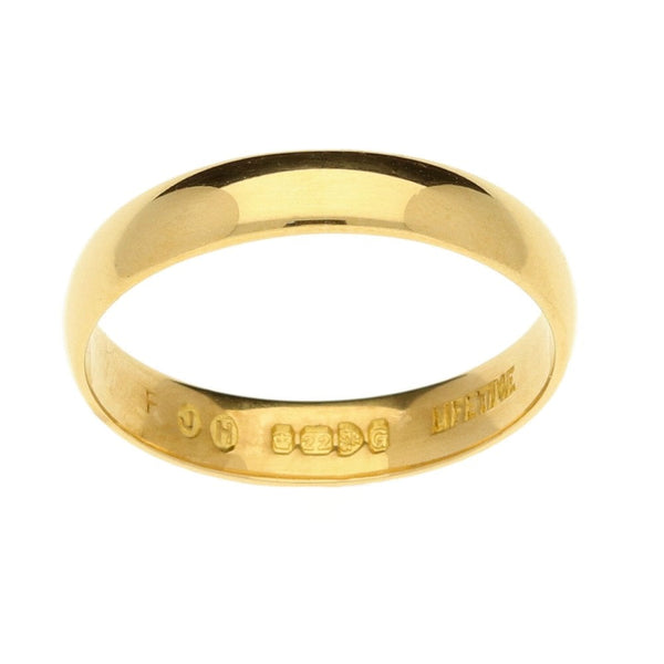 22ct Yellow Gold Ladies Wedding Ring-Size K