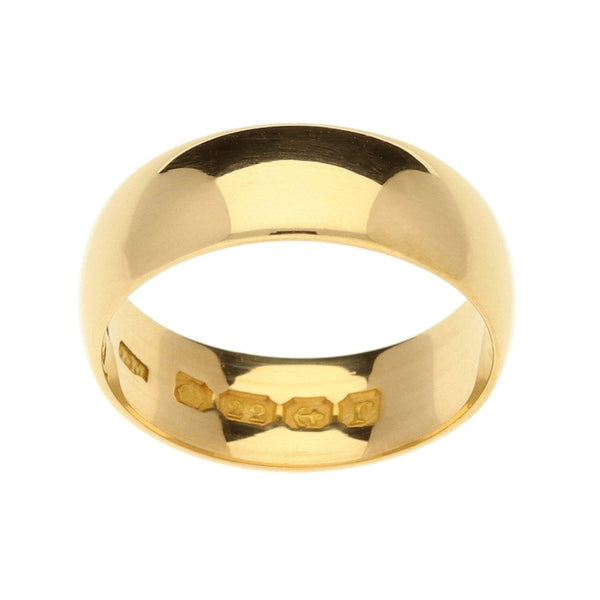22ct Yellow Gold D- Shape Wedding Ring-Size K