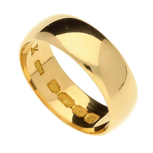 22ct Yellow Gold D- Shape Wedding Ring-Size K