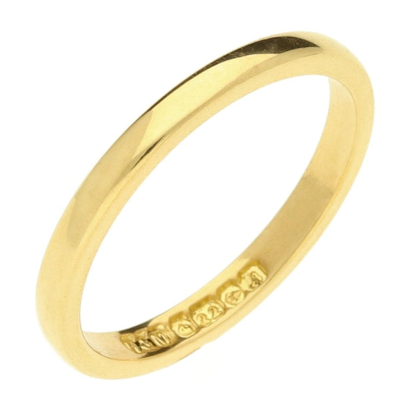 22ct Yellow Gold Wedding Ring- Size L1/2