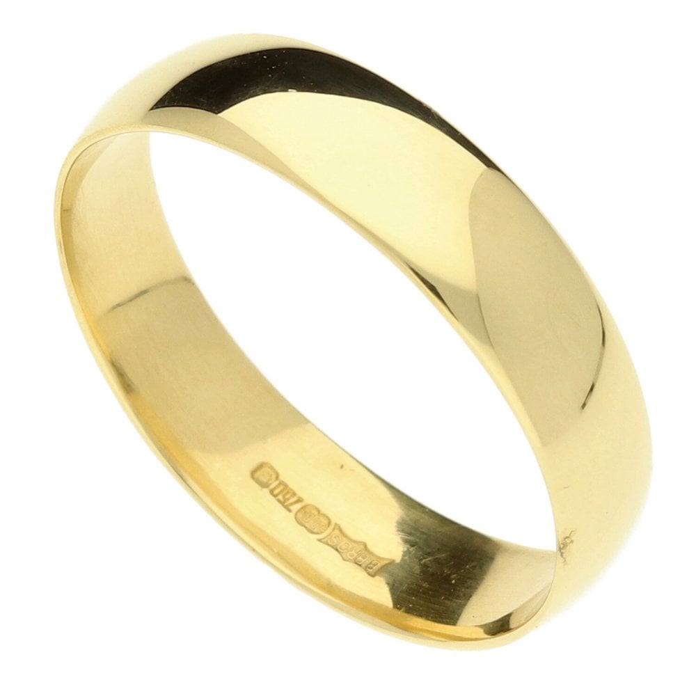 18ct Yellow Gold Gents Wedding Ring-Size V1/2