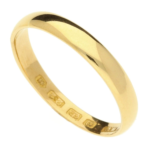 22ct Yellow Gold Thin Wedding Ring - Size P