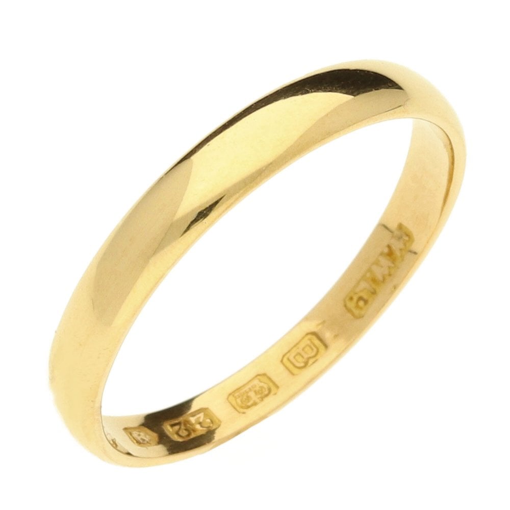 22ct Yellow Gold Thin Wedding Ring - Size P