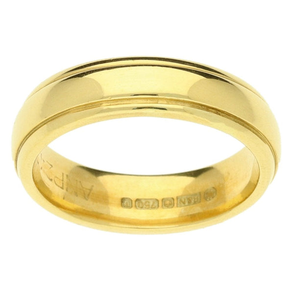 18ct Yellow Gold D-Shape Wedding Ring-Size J