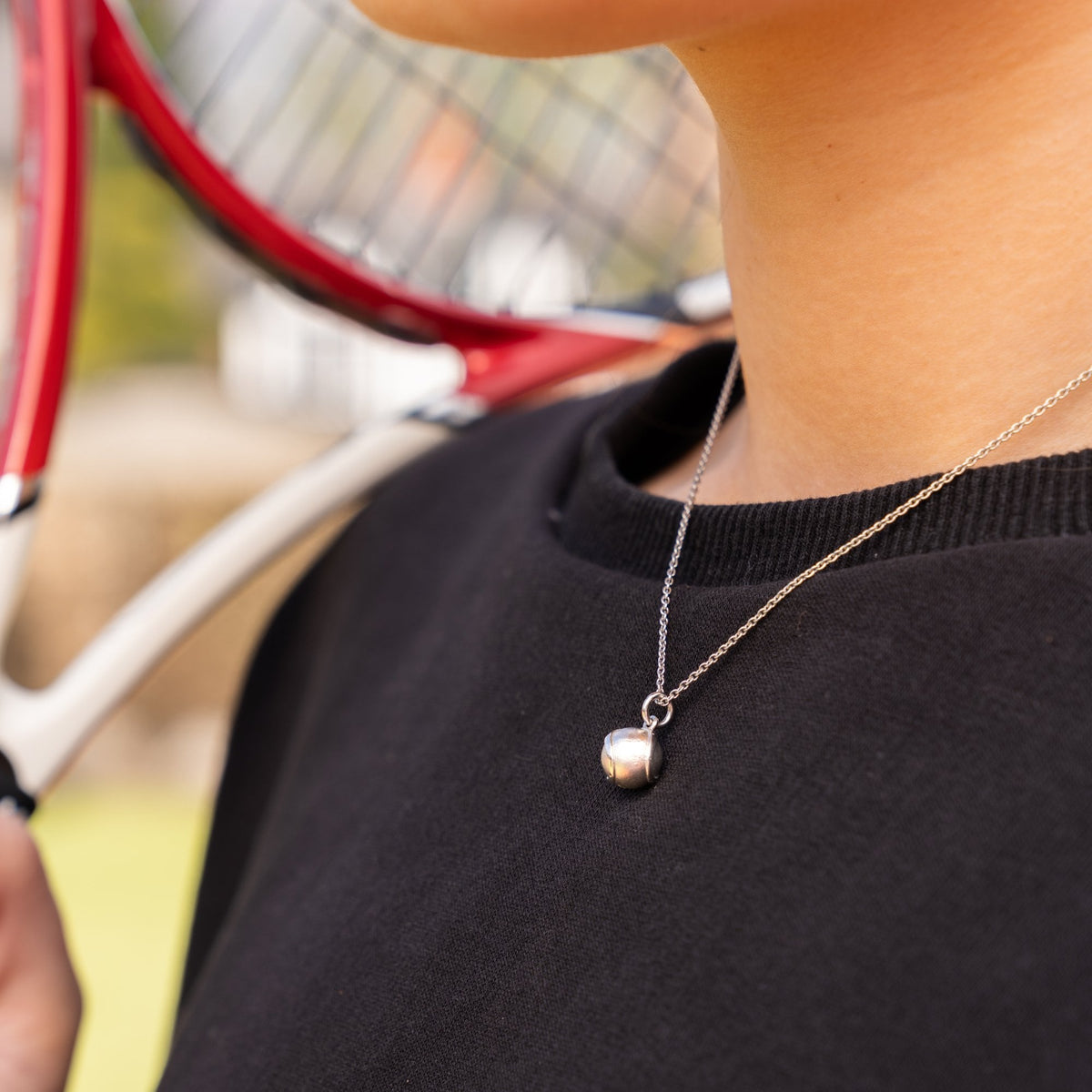 Bespoke Platinum Tennis Ball Pendant - 16 Inch - 12.10g