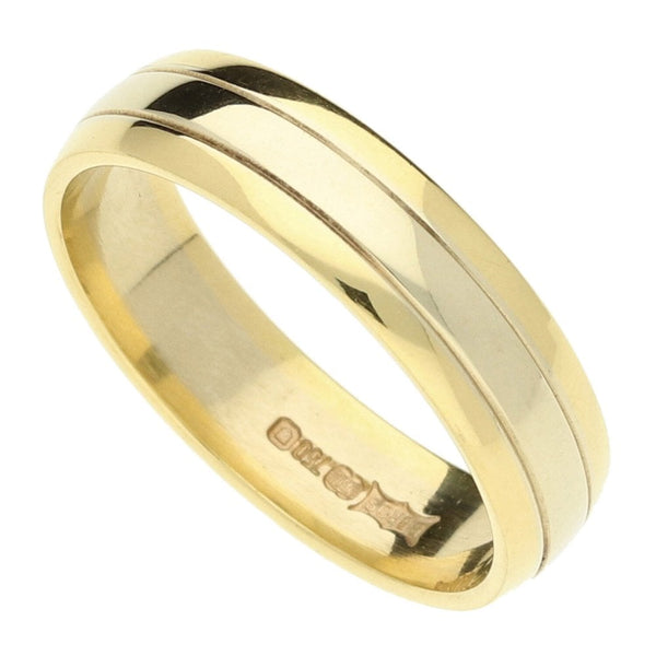 18ct Yellow Gold Patterned Wedding Band- Size M1/2