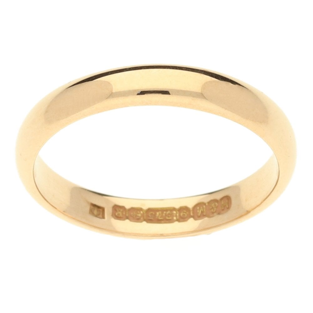 9ct Rose Gold D-Shape Wedding Band-Size M