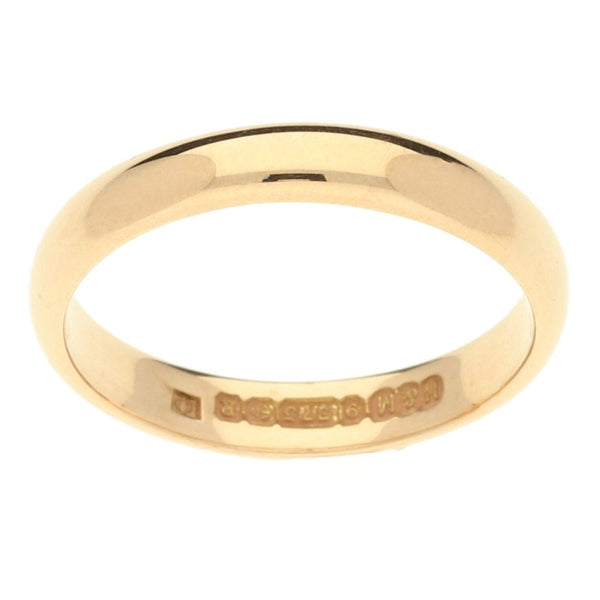 9ct Rose Gold D-Shape Wedding Band-Size M