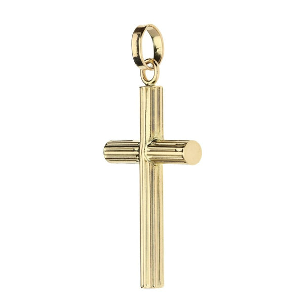 9ct Yellow Gold Patterned Cross Pendant