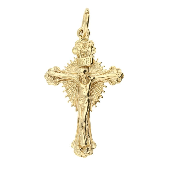 9ct Yellow Gold Fancy Crucifix Pendant