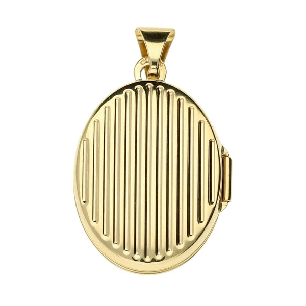 9ct Yellow Gold Oval Pendant Locket-1.9g