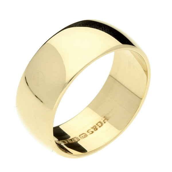 9ct yellow Gold Gents Wedding Band- Size X
