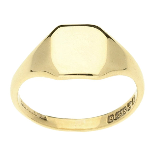 9ct Yellow Gold Ladies Square Signet Ring- Size N