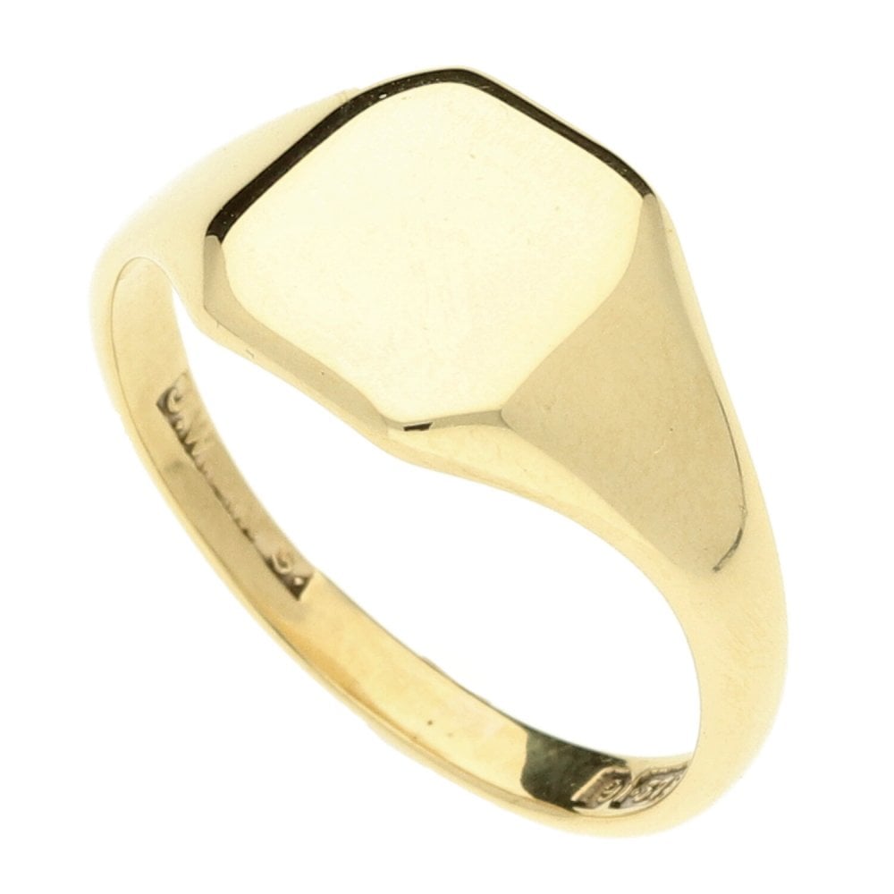 9ct Yellow Gold Ladies Square Signet Ring- Size N