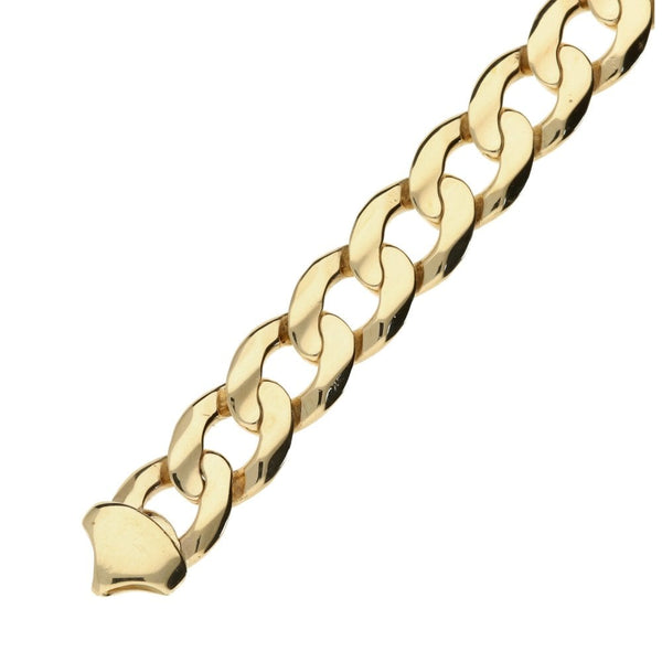9ct Yellow Gold Gents Curb Bracelet 9" -34.7g