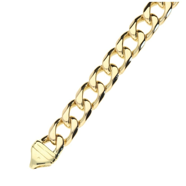 9ct Yellow Gold Gents Curb Bracelet 9"- 47.6g