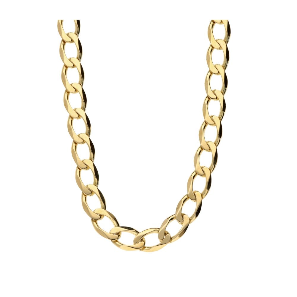 9ct Yellow Gold Gents Curb Chain 21"