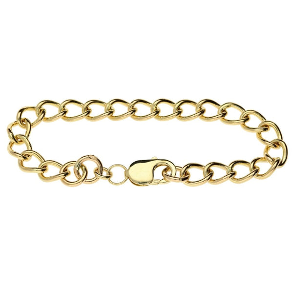 9ct Yellow Gold Ladies Curb bracelet 8.5"