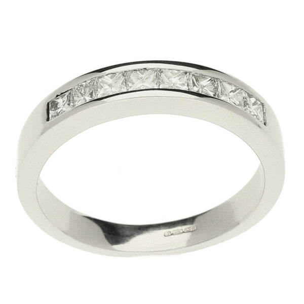 18ct White Gold Ladies Half Eternity Ring- Size M