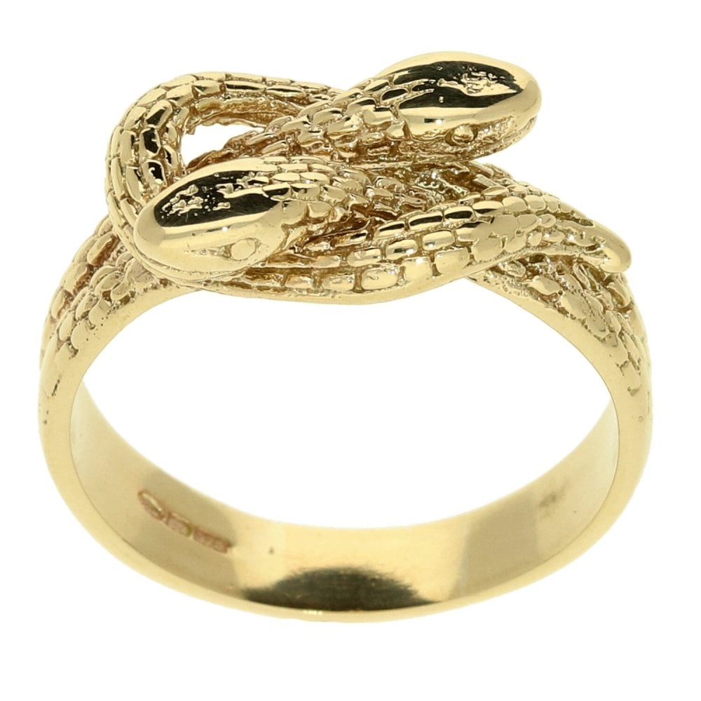 9ct Yellow Gold Snake Ring- Size Q