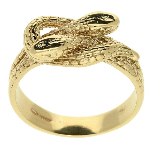 9ct Yellow Gold Snake Ring- Size Q