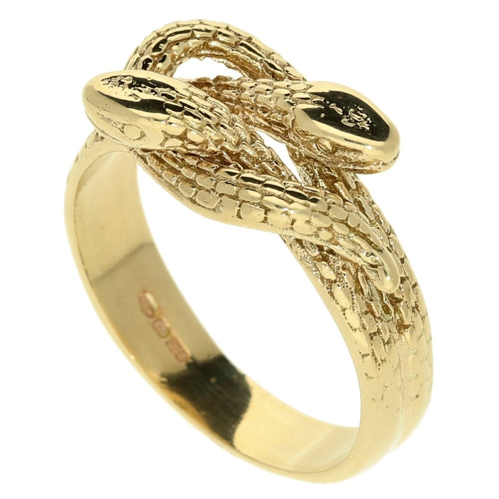 9ct Yellow Gold Snake Ring- Size Q